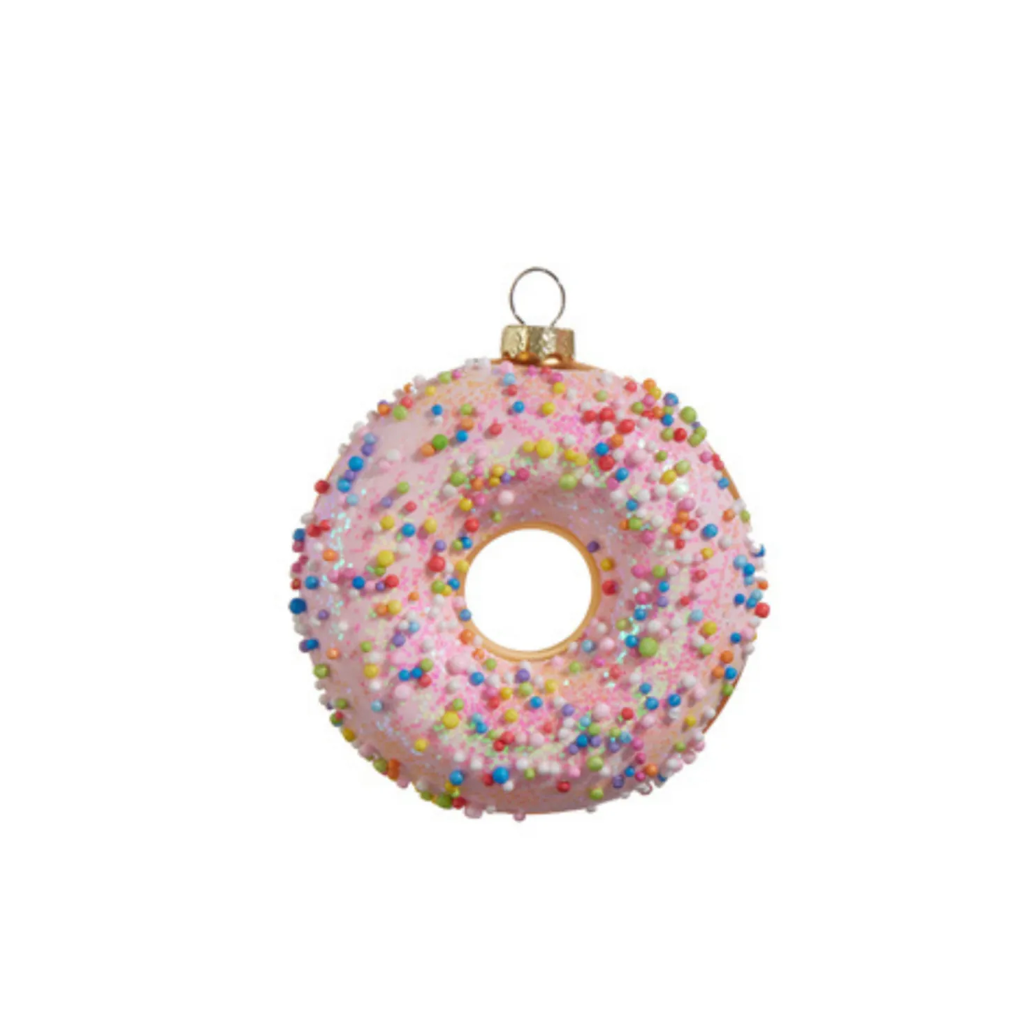 Raz 4" Pink Iced Donut Glass Christmas Ornament 4412514