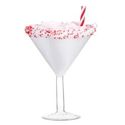 Raz 6" Pink Peppermint Martini Glass Christmas Ornament 4352861