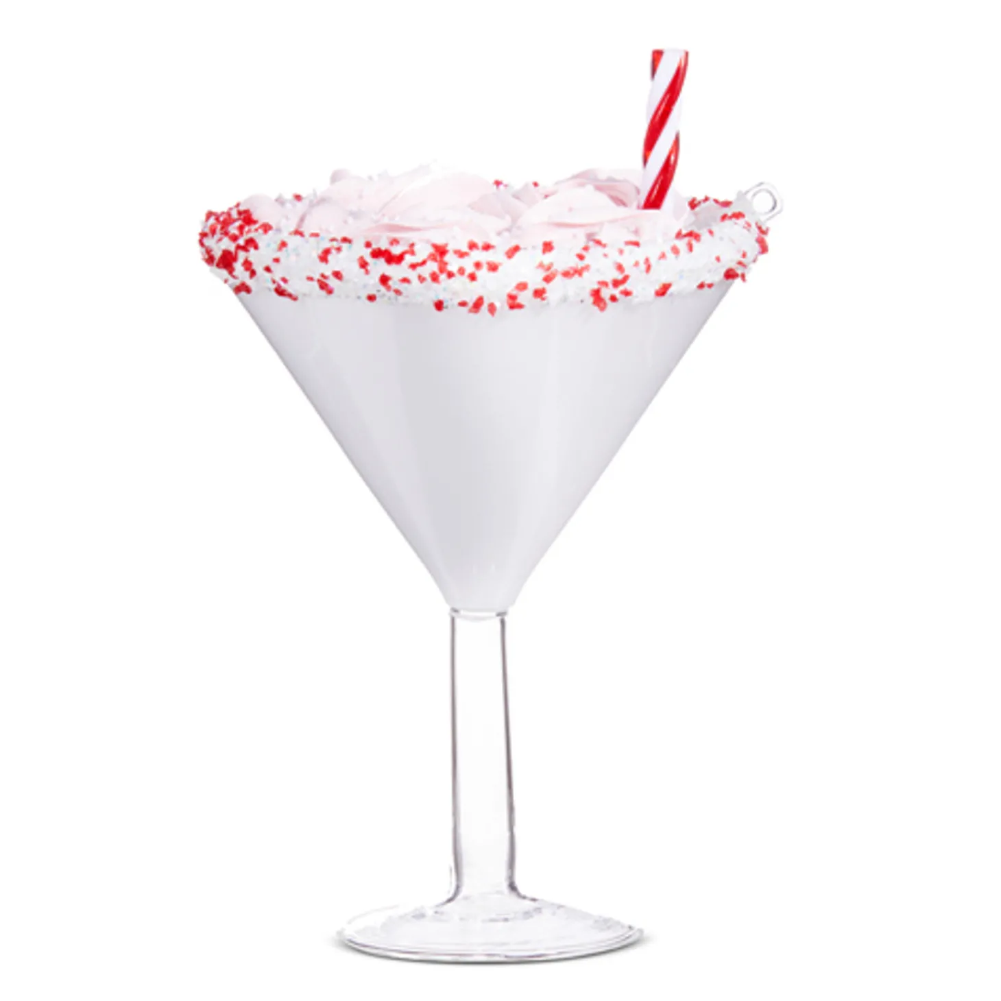 Raz 6" Pink Peppermint Martini Glass Christmas Ornament 4352861