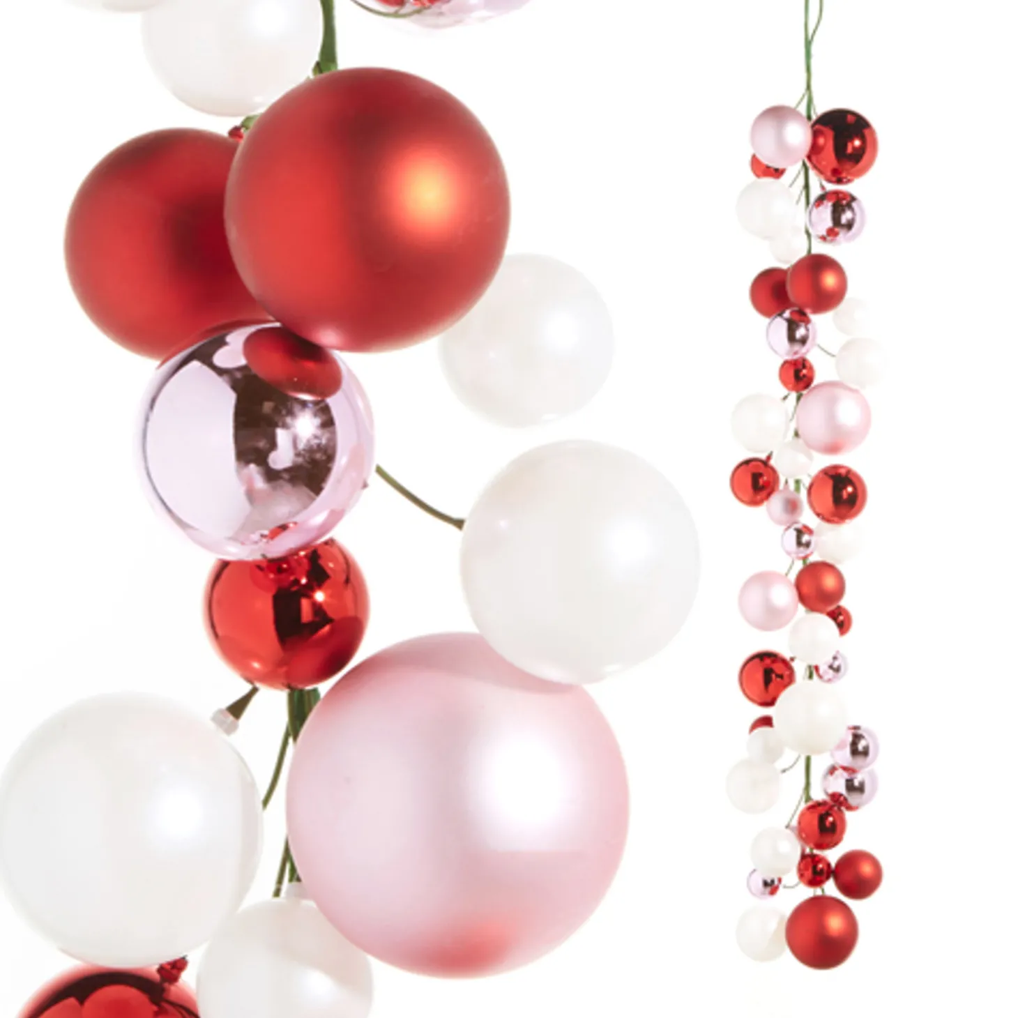 Raz 4' Pink, Red, And White Ball Garland G4332700