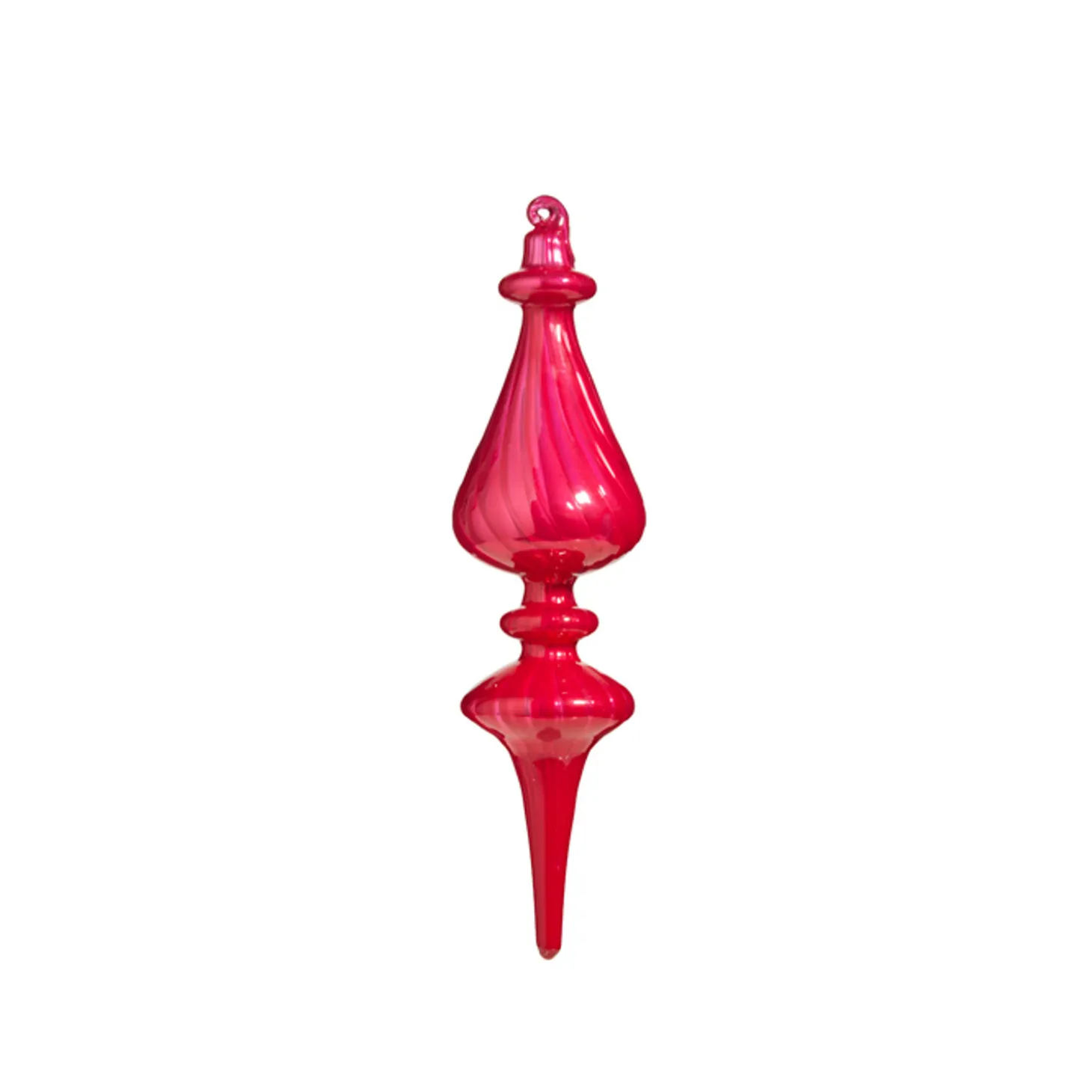 Raz 9.75" Pink, Red, Or Green Blown Glass Finial Christmas Ornament 4322881
