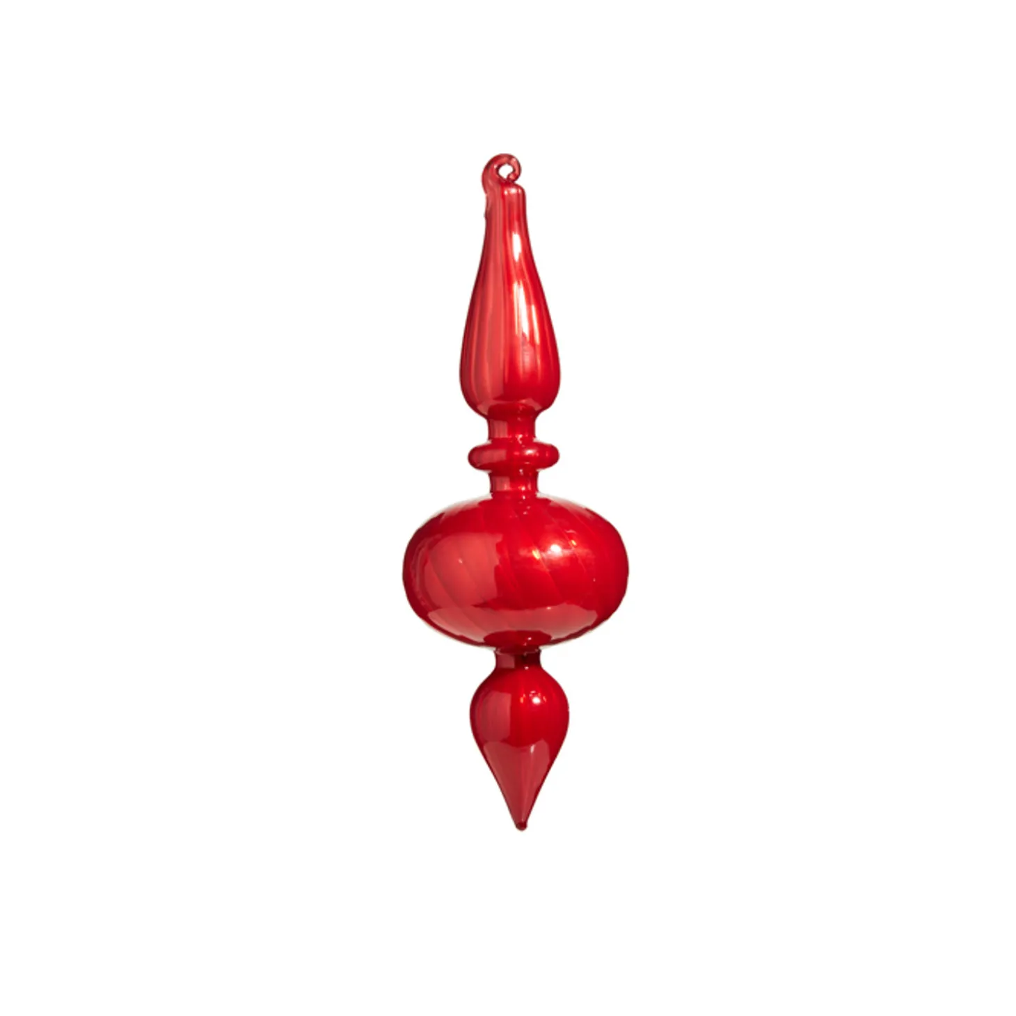 Raz 9.75" Pink, Red, Or Green Blown Glass Finial Christmas Ornament 4322881