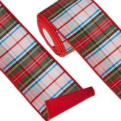 Raz 4" Plaid Wired Christmas Ribbon R4227731