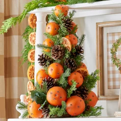 Raz 17" Pomander Orange And Pinecone Christmas Tree Decoration 4402323