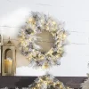 Raz 30" Pre-lit Flocked Pine Christmas Wreath With Warm White Lights W4052019