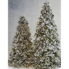 Raz 7.5' Pre-Lit Flocked Spruce Christmas Tree W/ Clear Lights T4052012