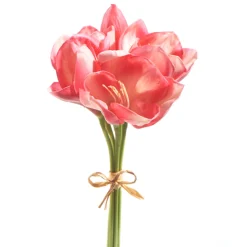 Raz 12.5" Real Feel Pink Amaryllis Bundle Christmas Tree Accessory F4302309