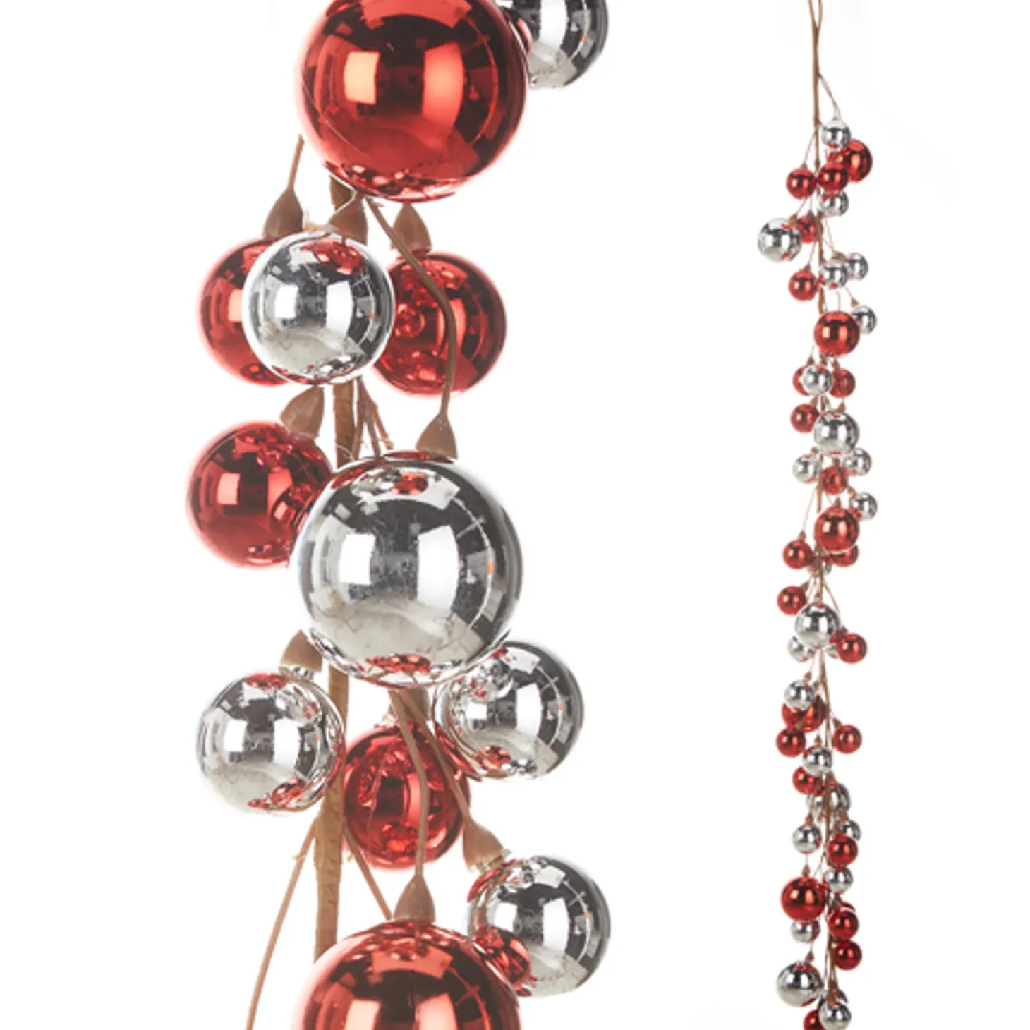 Raz 4' Red And Silver Ball Garland G4316249