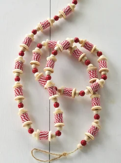 Raz 6' Red And White Spool Christmas Tree Garland G4116367