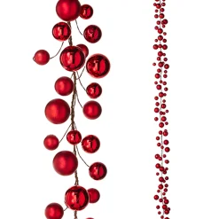 Raz 6' Red Ball Christmas Garland G4202281
