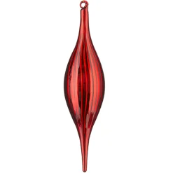 Raz 9.5" Red Drop Glass Christmas Ornament 4224637