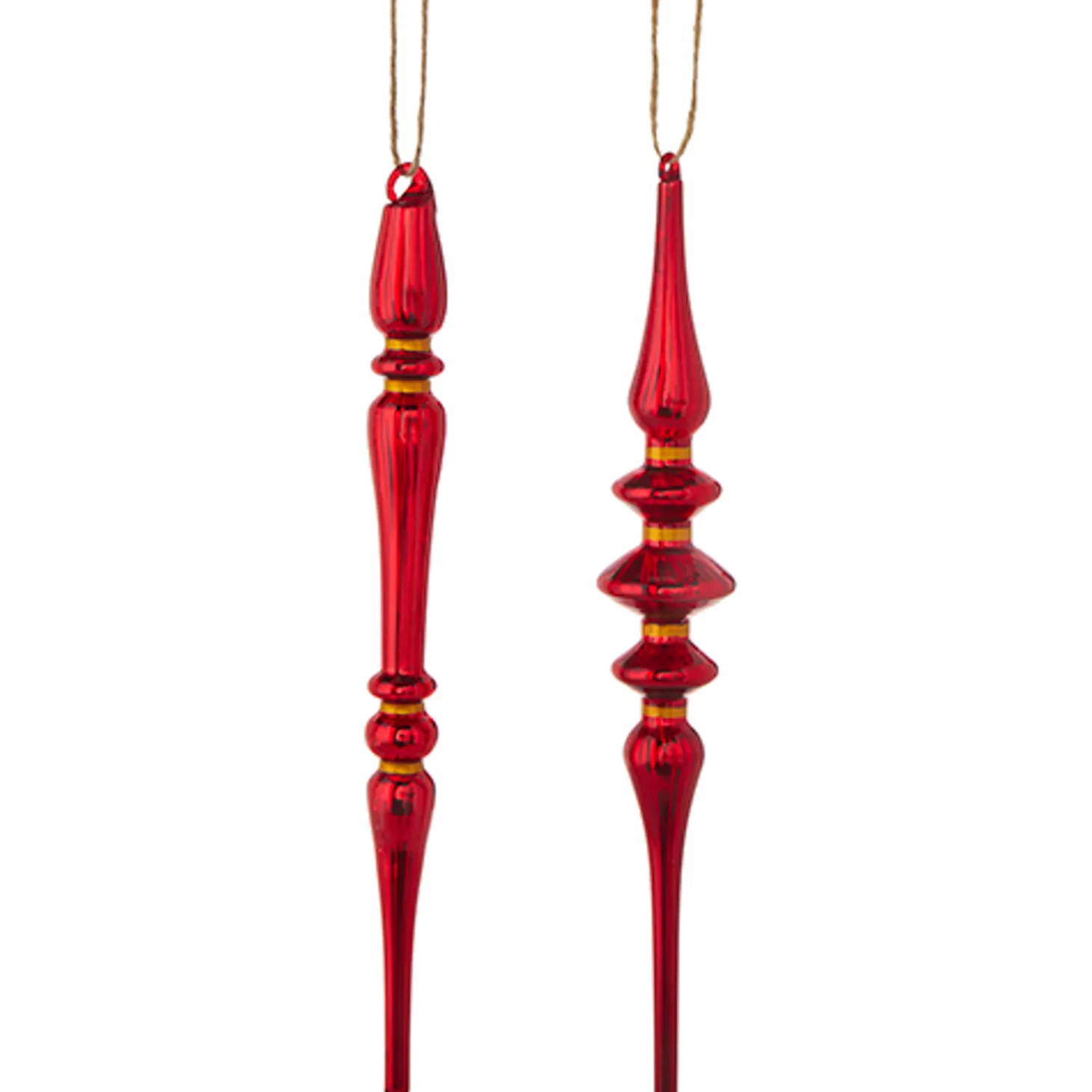 Raz 9.25" Red Finial Glass Christmas Ornament 4220893