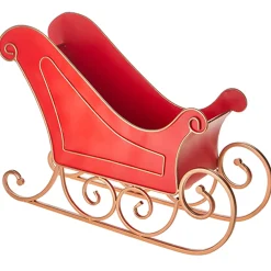 Raz 24.25" Red Metal Sleigh Christmas Decorations 4211153