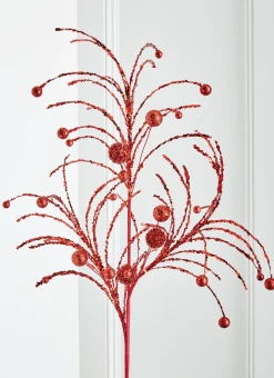 Raz 42" Red Or Gold Glittered Ball Christmas Spray