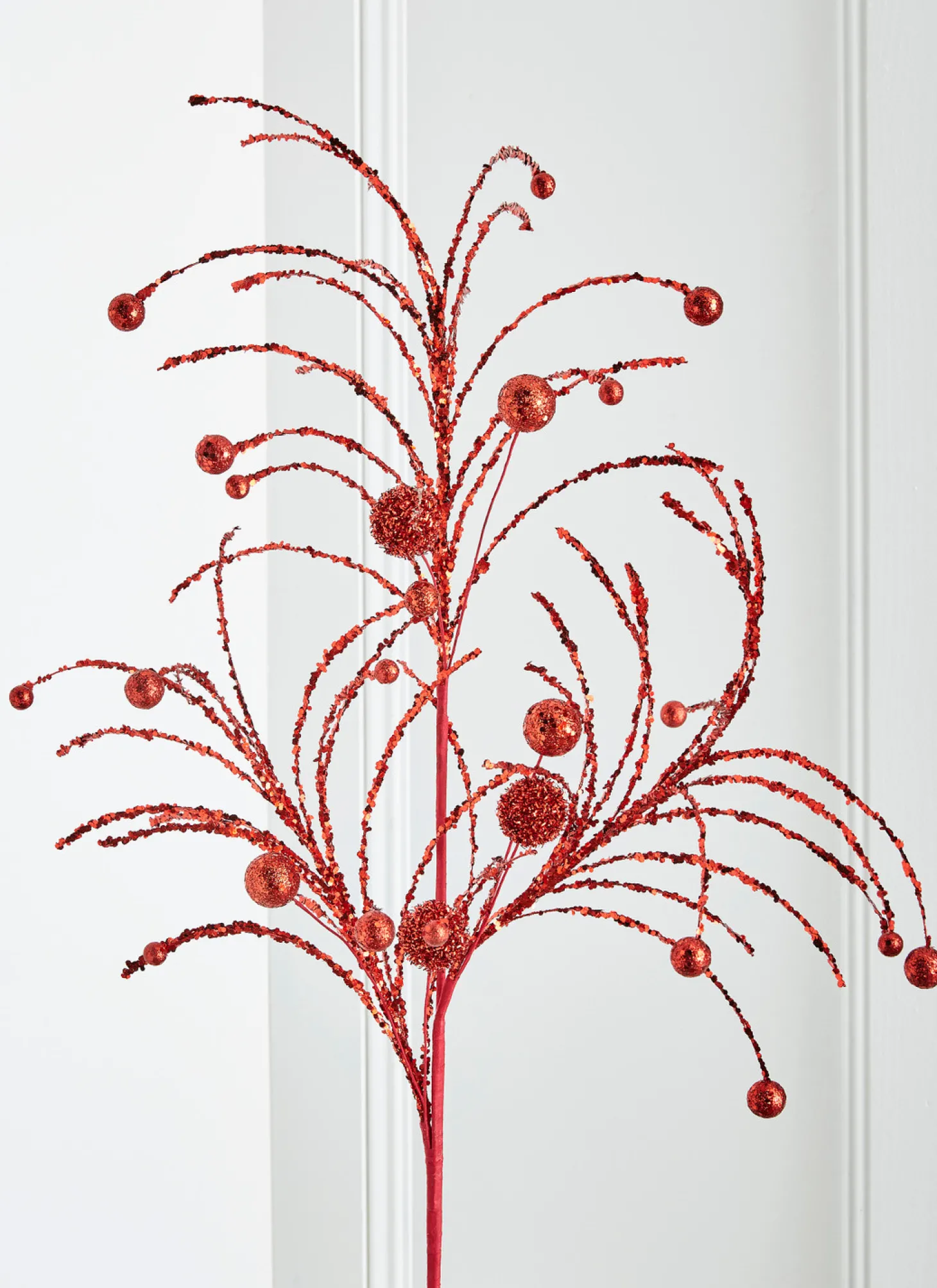 Raz 42" Red Or Gold Glittered Ball Christmas Spray