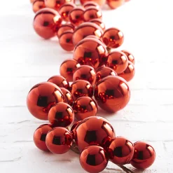 Raz 4' Red Plastic Ball Christmas Garland G3216179