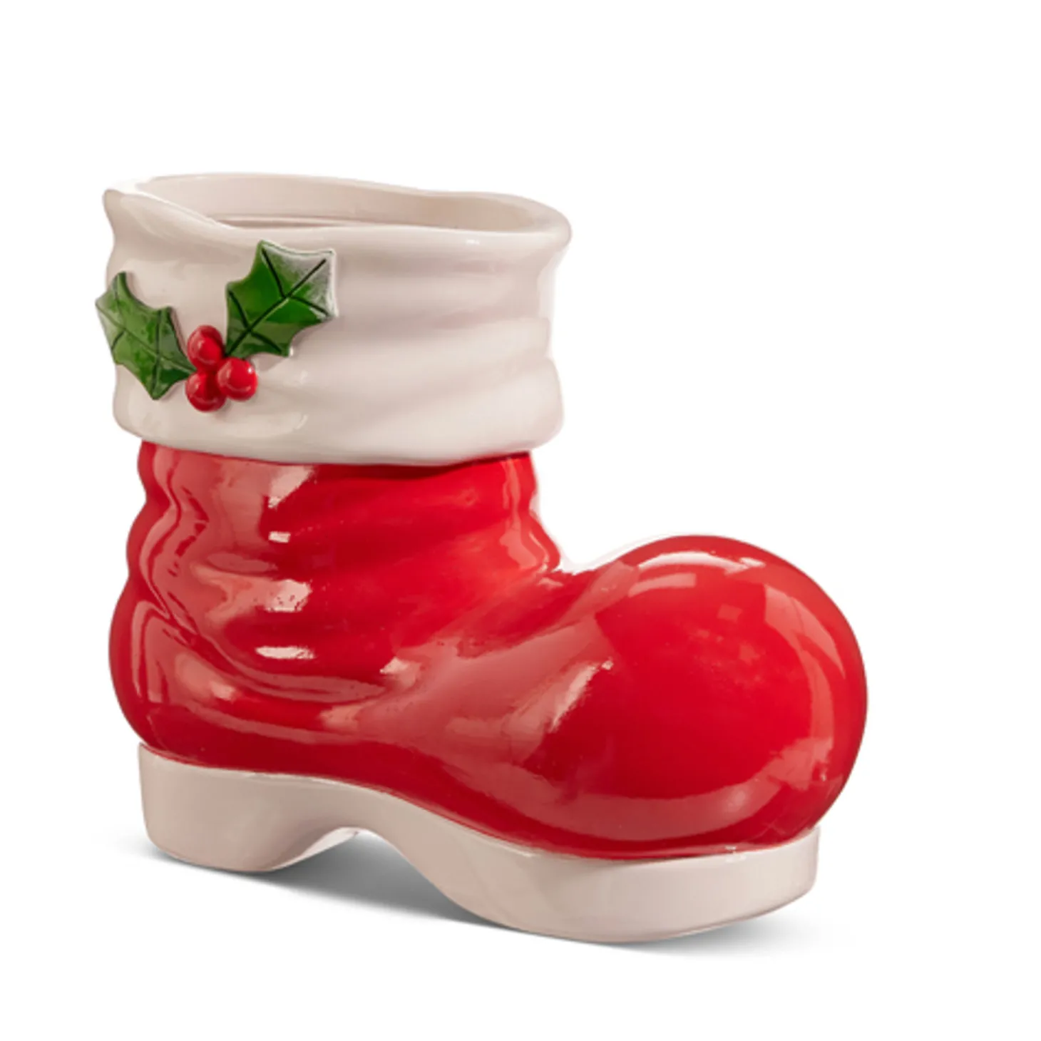 Raz 10" Red Santa Boot Christmas Vase Or Figure 4457652