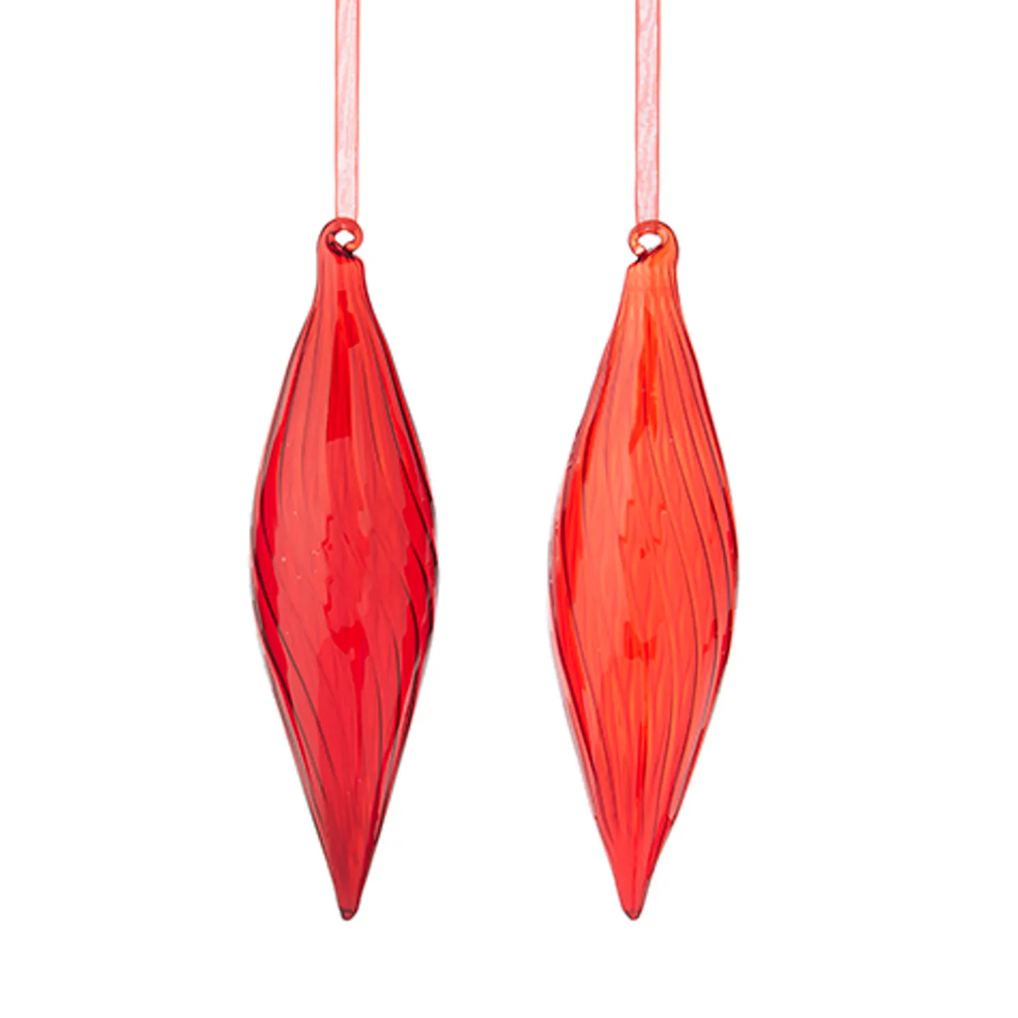 Raz 8" Red Teardrop Glass Christmas Ornament 4222877