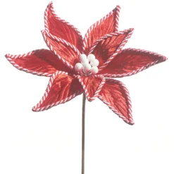 Raz 23" Red Velvet Poinsettia Christmas Tree Pick F4341730