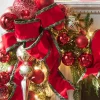 Raz 4" Red Velvet With Holly Trim Wired Christmas Ribbon R4471765