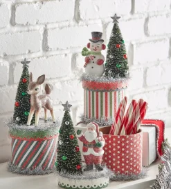 Raz 10" Retro Christmas Friends On Box Decoration 4416193