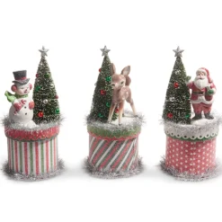 Raz 10" Retro Christmas Friends On Box Decoration 4416193