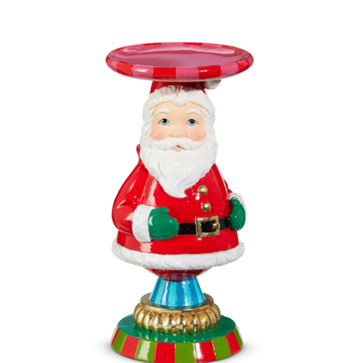 Raz 9" Retro Santa Or Snowman Christmas Candle Stand