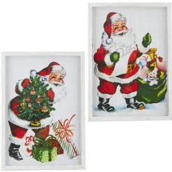 Raz 22" Santa Shadow Box Framed Print Christmas Sign Wall Decoration 4144599