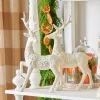 Raz 14" Scrollwork White Deer Christmas Figure Set Of 2 4401610