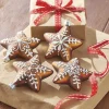 Raz 3.25" Set Of 4 Gingerbread Star Cookie Glass Christmas Ornament 4122849