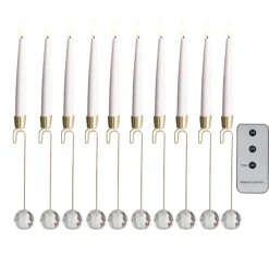 Raz 12.5" Set Of 10 Lighted Christmas Tree Candle With Remote 4324004