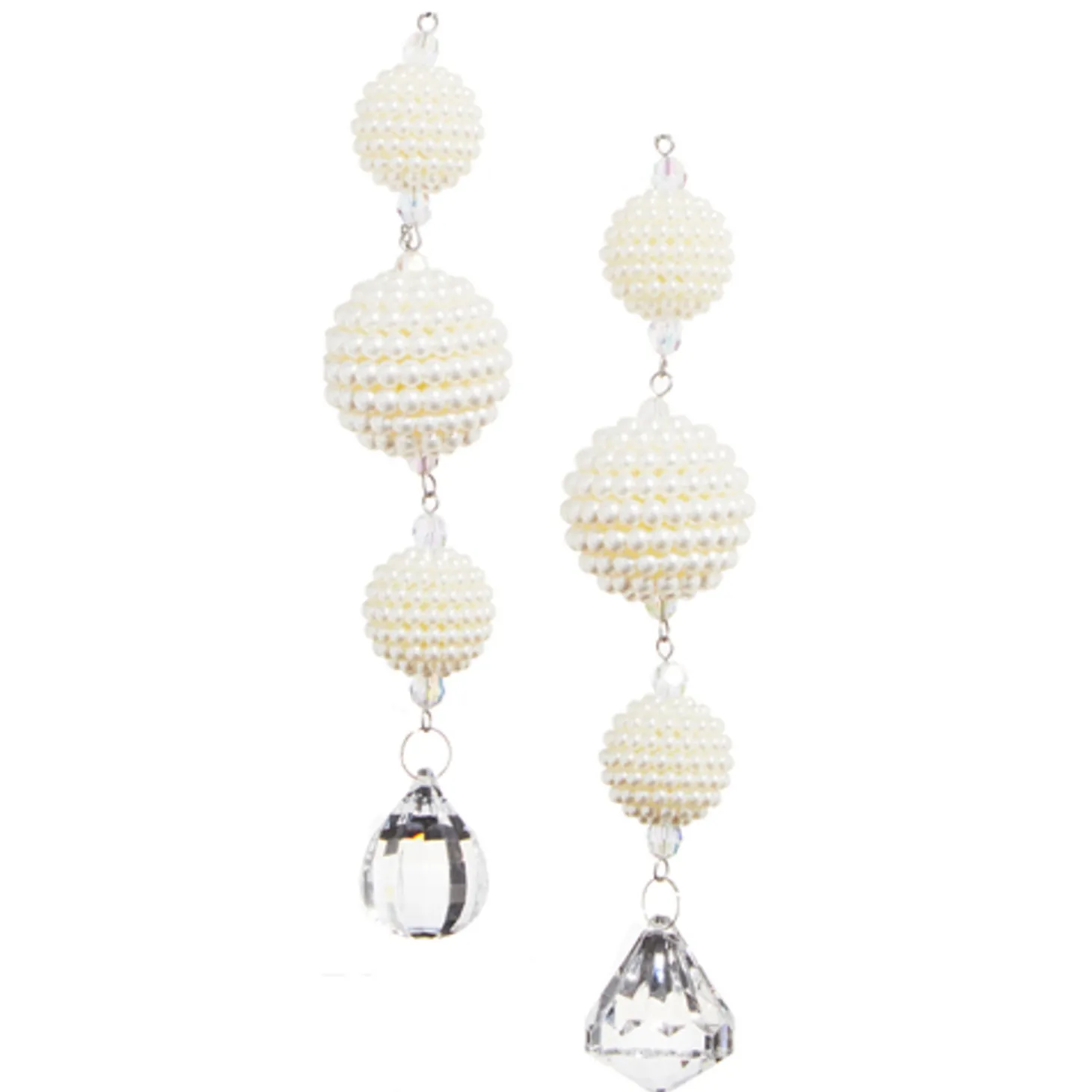 Raz 7.5" Set Of 2 Pearl Drop Christmas Ornament 4316084