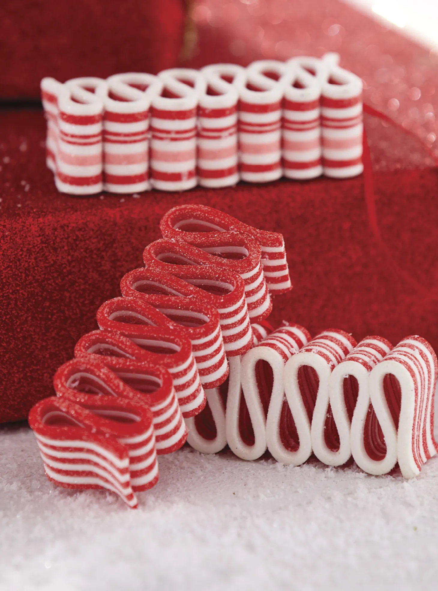 Raz 4" Set Of 3 Red And White Ribbon Candy Christmas Ornament 4215563