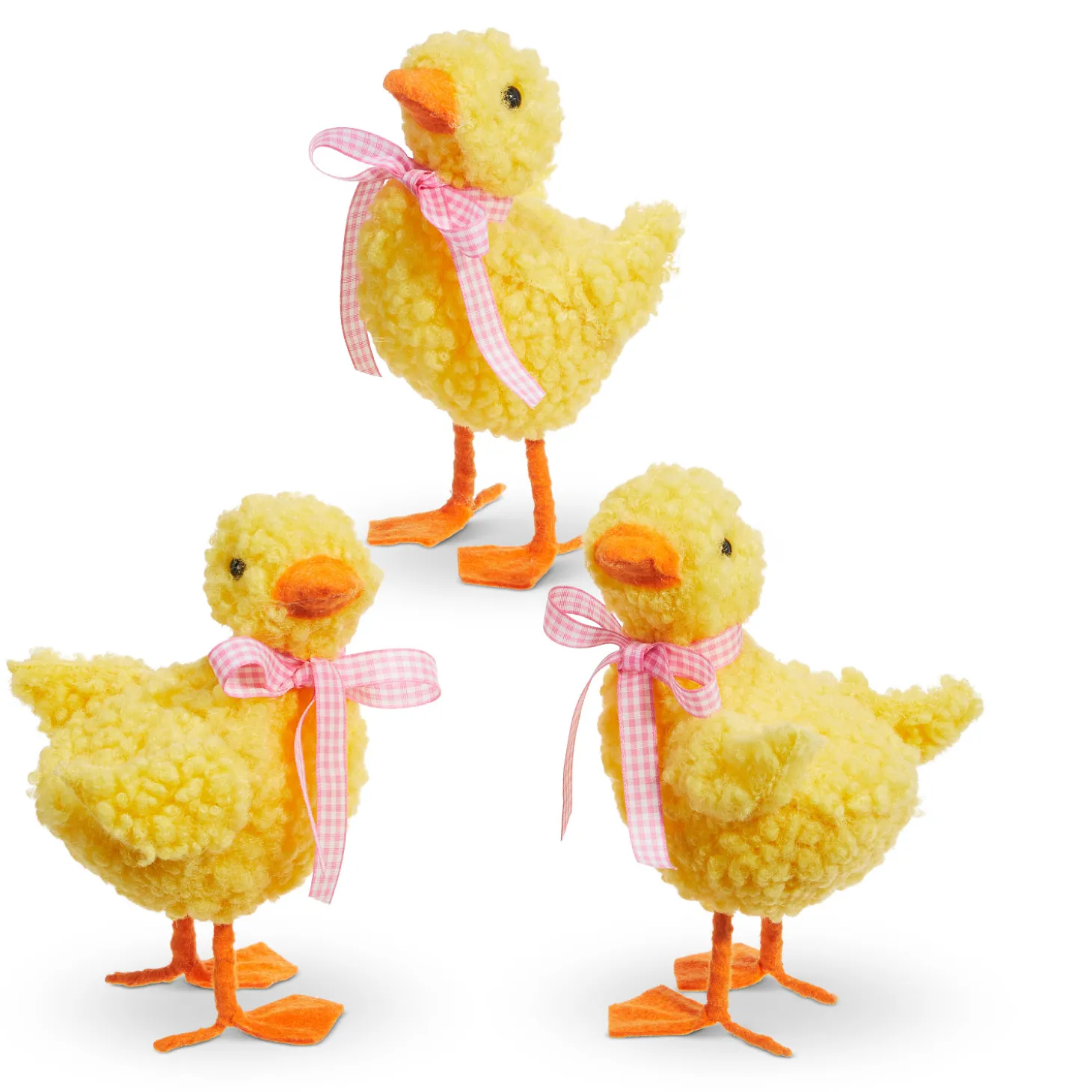 Raz 6.5" Sherpa Duckling Set Of 3 Easter Decorations 4453328