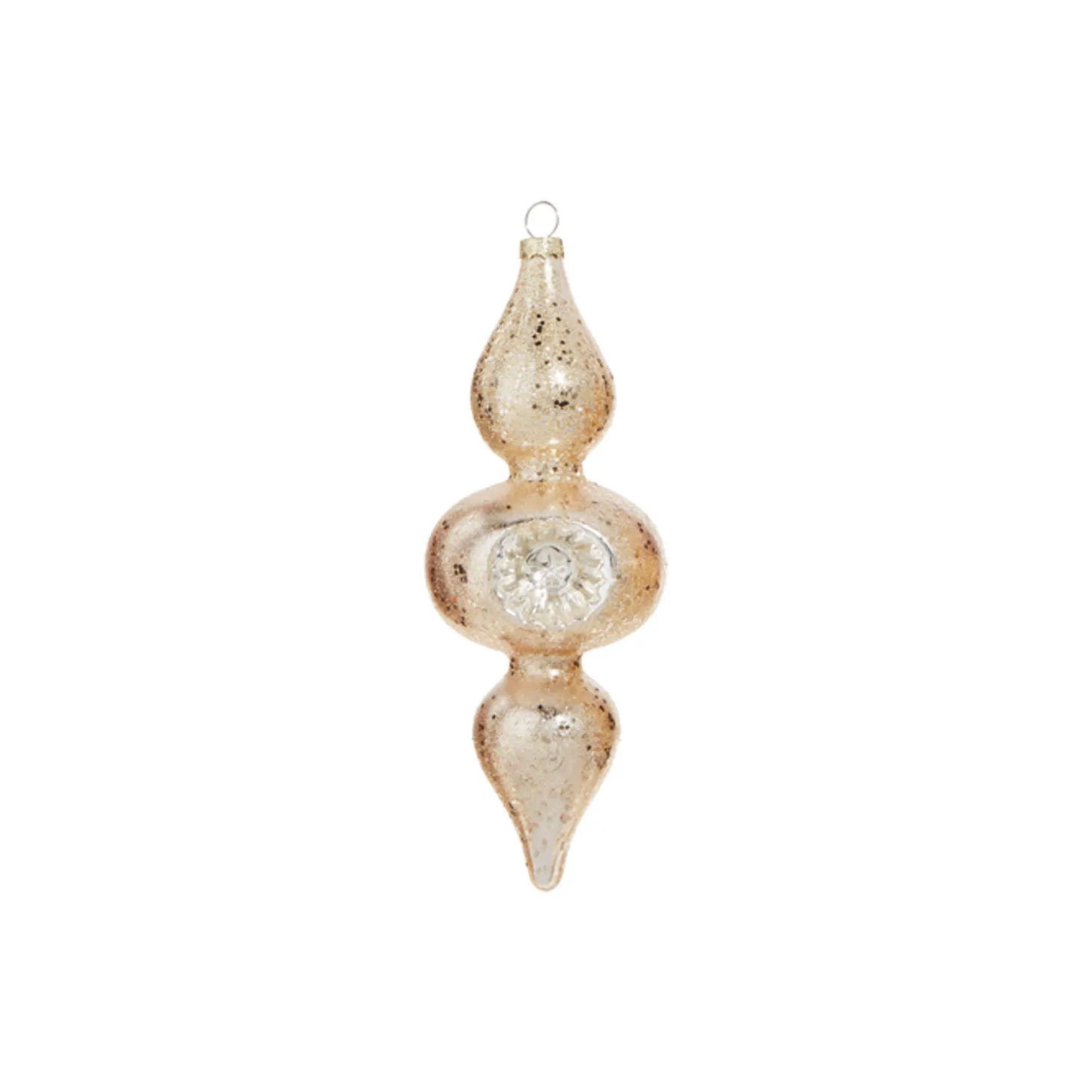 Raz 8" Silver And Gold Reflector Finial Glass Christmas Ornament 4324535