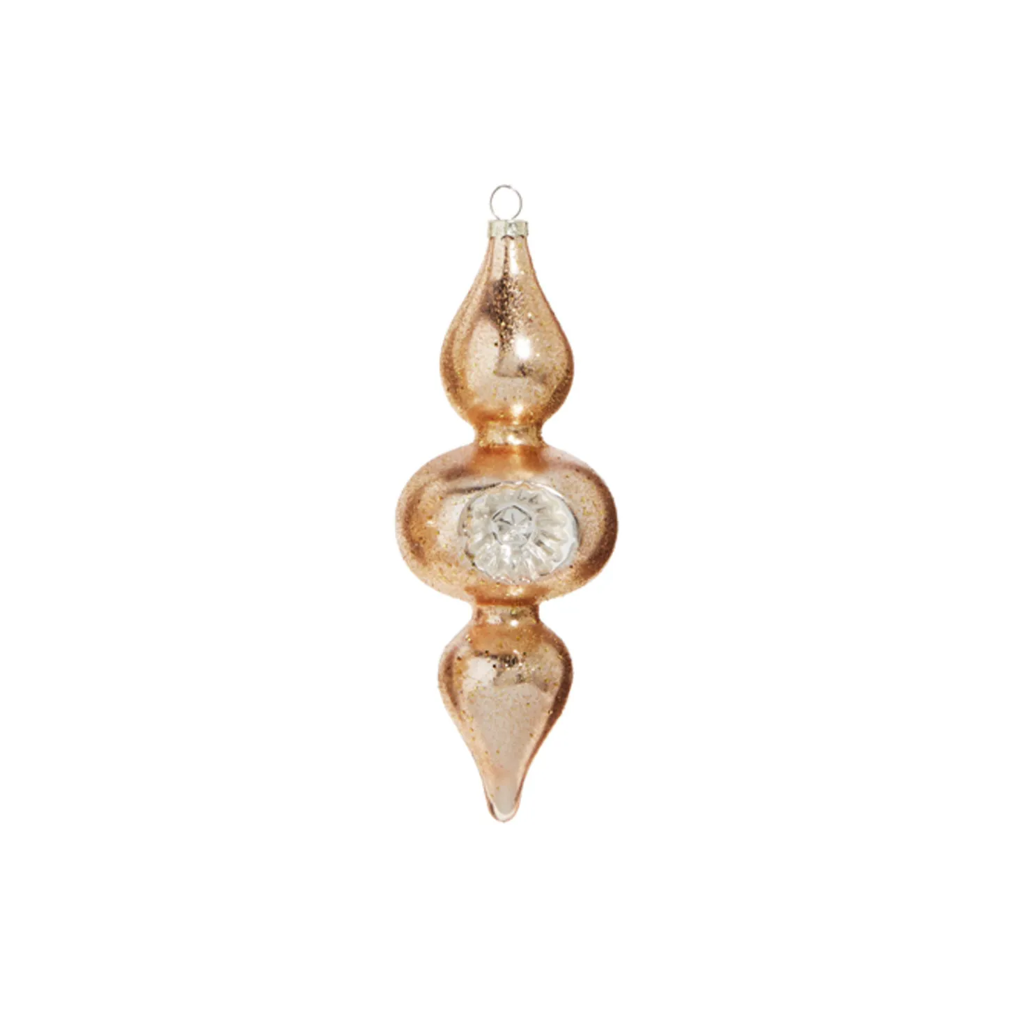 Raz 8" Silver And Gold Reflector Finial Glass Christmas Ornament 4324535