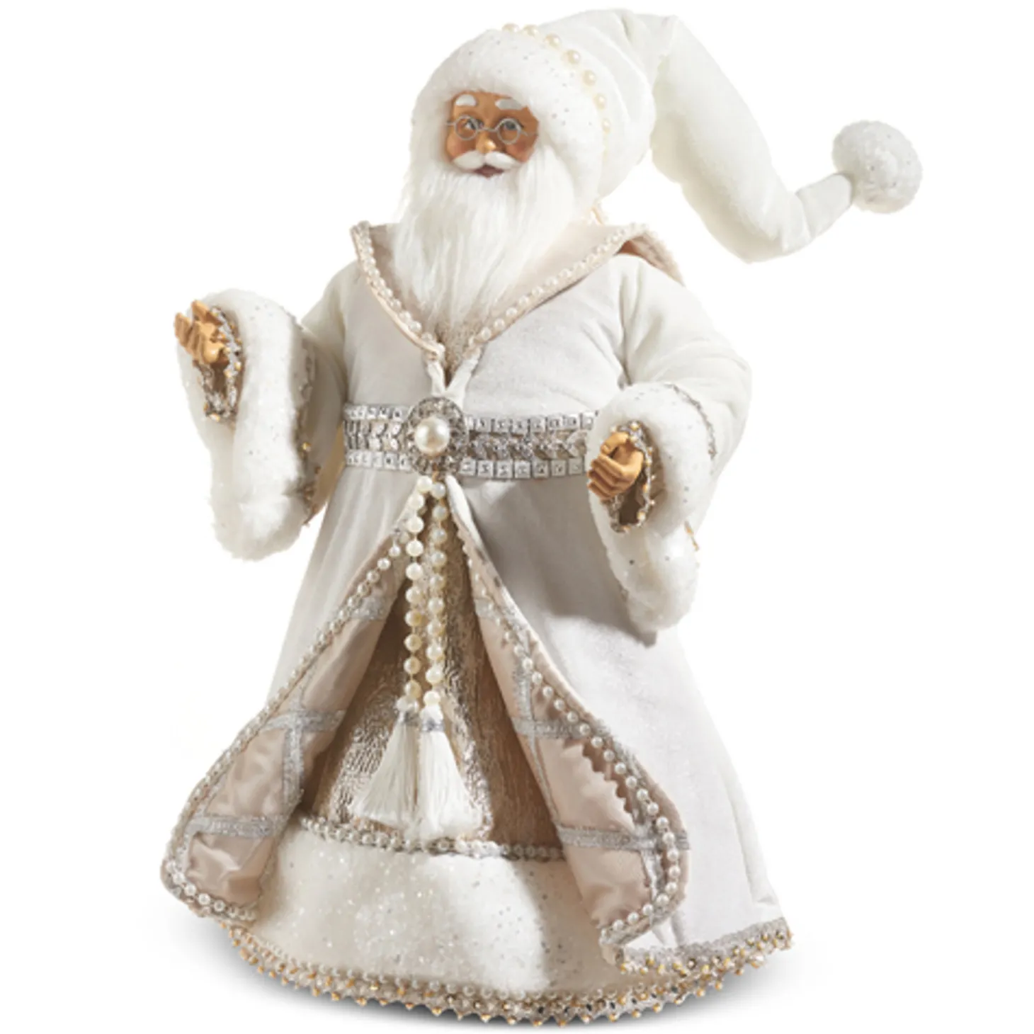 Raz 18" Silver And White Charming Holiday Santa Christmas Figure 4315517