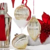 Raz 4" Silver Glitter Ribbed Glass Christmas Ornament 4322885