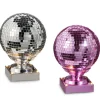 Raz 7.75" Silver Or Pink Animated Spinning Disco Ball Christmas Decoration