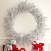 Raz 22" Silver Tinsel Christmas Wreath W4302402