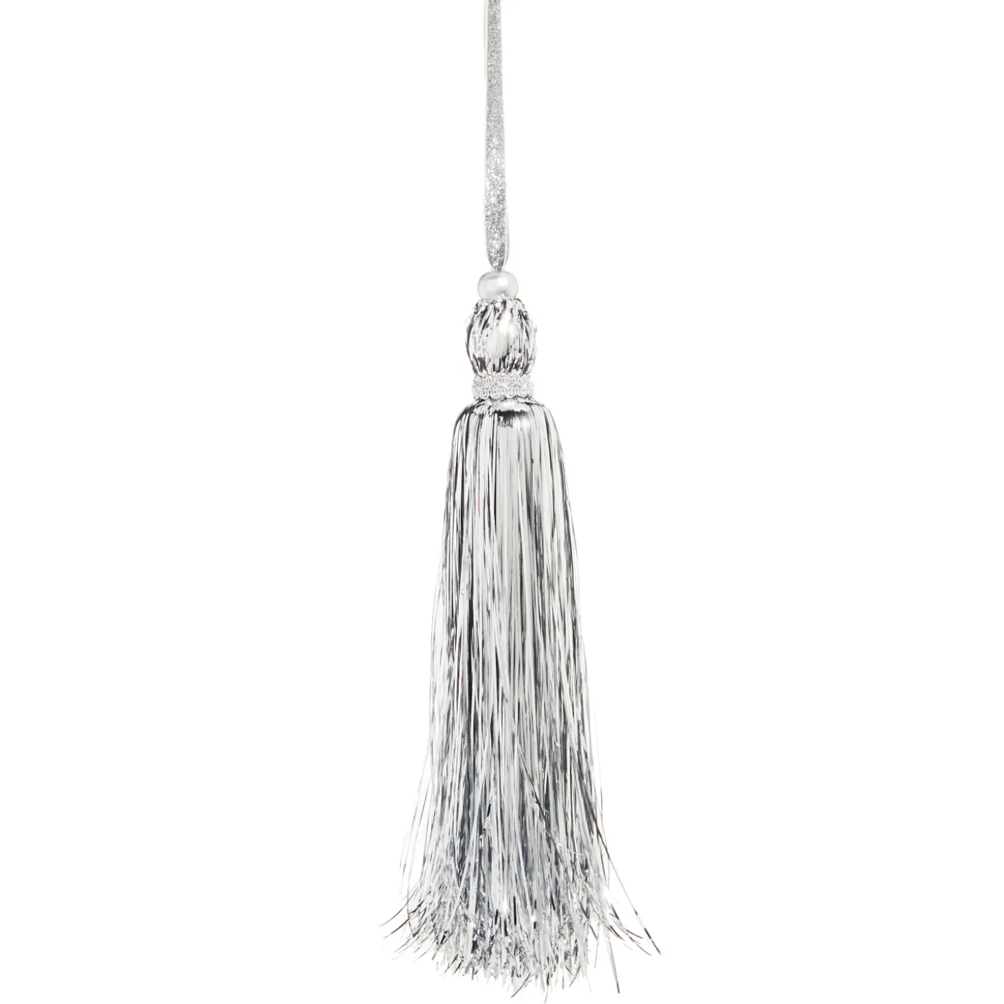 Raz 11" Silver Tinsel Tassel Christmas Ornament 4316136