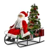 Raz 27" Sledding Santa Christmas Figure With Lighted Tree 4415558