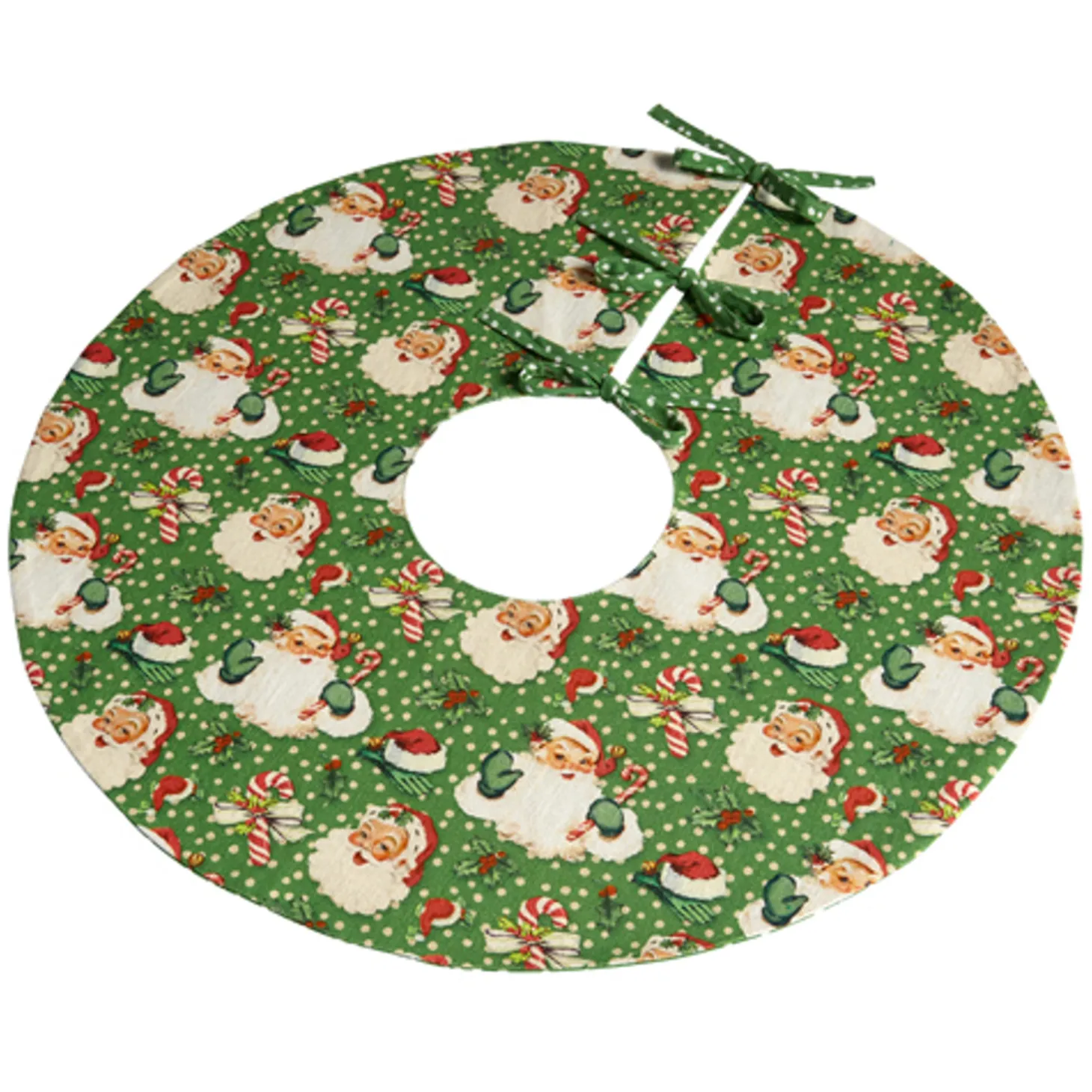 Raz 24" Small Red Or Green Retro Santa Christmas Tree Skirt