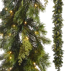 Raz 9' Snake Light Green Mixed Real Feel Cedar And Pine Christmas Garland G3952039