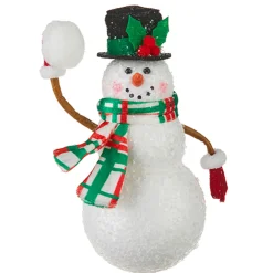 Raz 6" Snowman Throwing Snowball Christmas Ornament 4216170