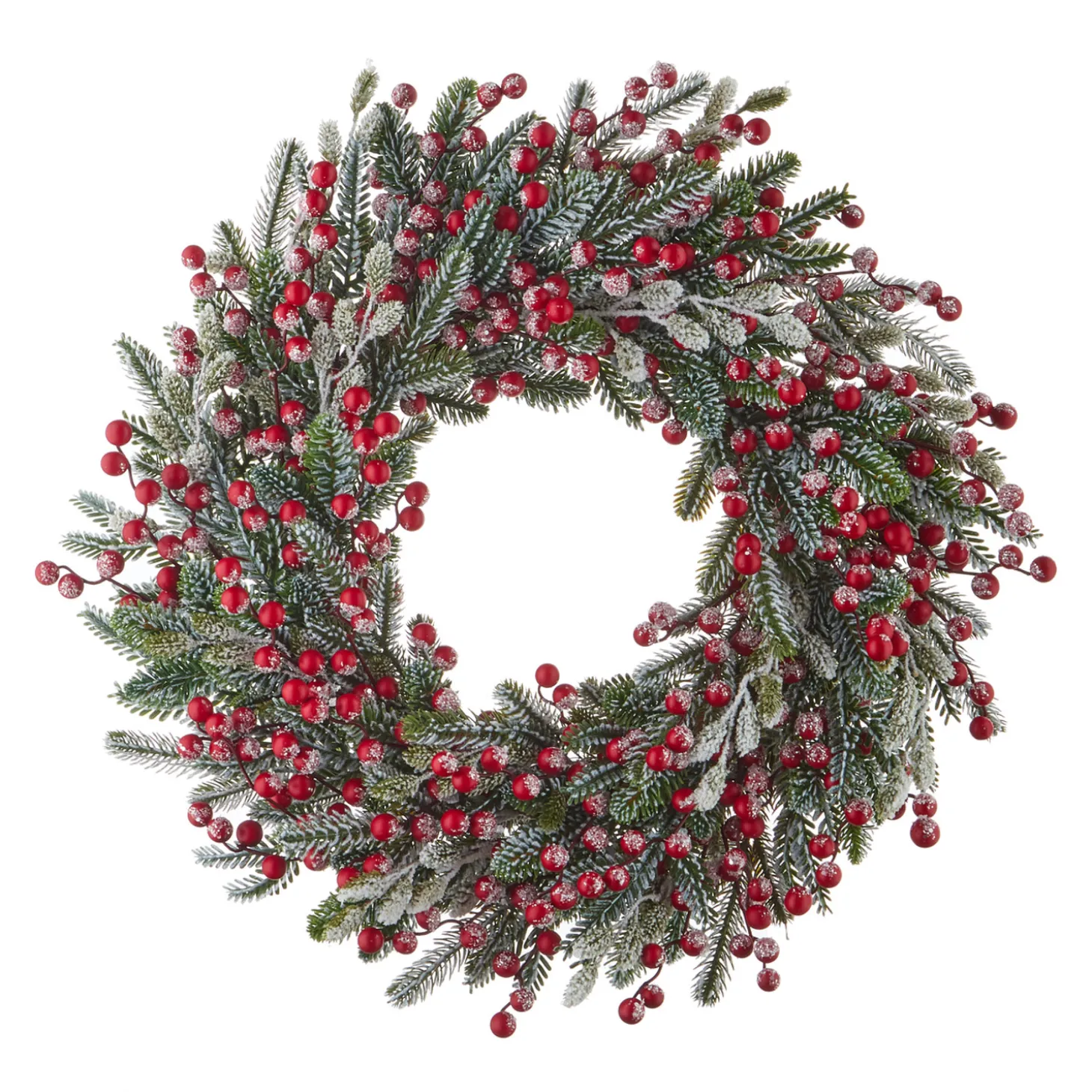 Raz 28" Snowy Berry And Fir Christmas Wreath W4126005