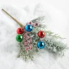 Raz 16" Snowy Pine And Multicolor Ball Ornament Christmas Tree Pick F4306722