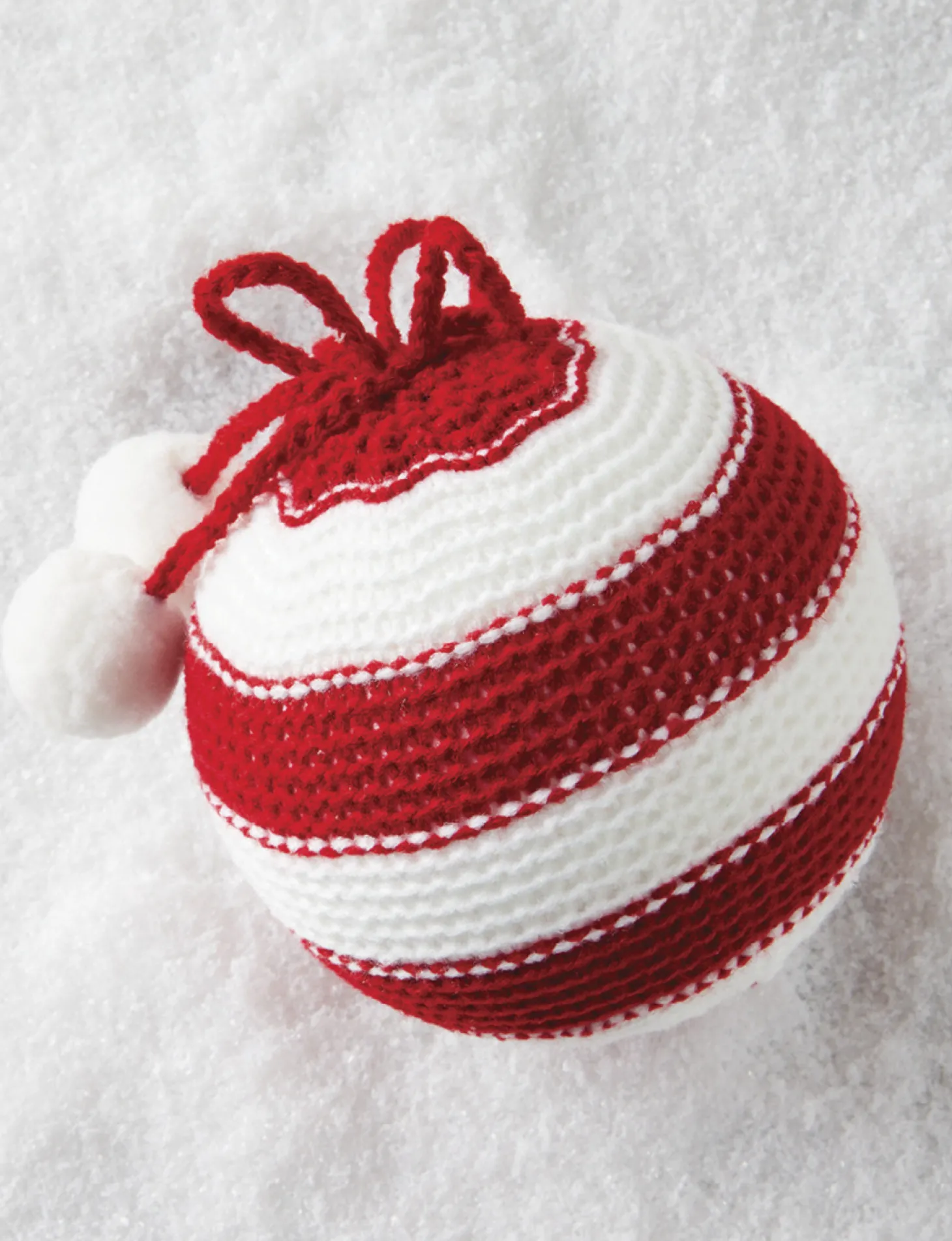 Raz 5" Striped Knit Ball Christmas Ornament 4116339