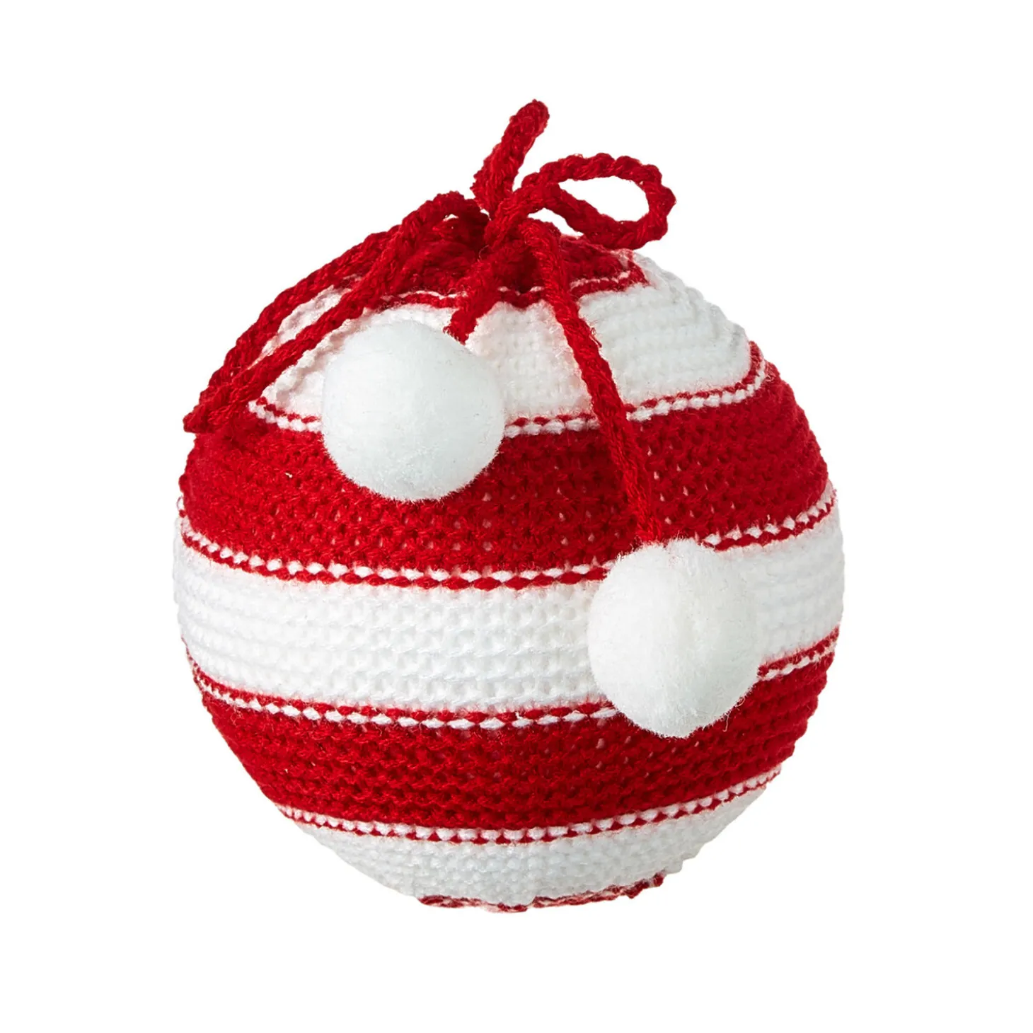Raz 5" Striped Knit Ball Christmas Ornament 4116339