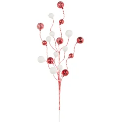 Raz 34" Striped Red And White Glittered Ball Christmas Tree Spray F4306778